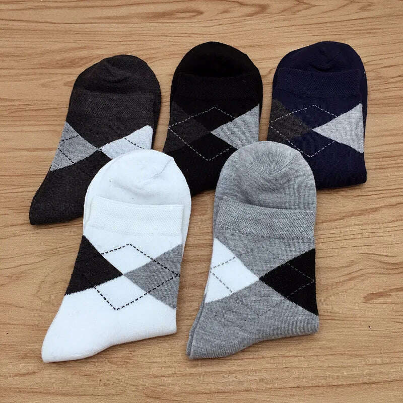 5 Pairs/lot Dress Men's Sock Solid Color Deodorant Cotton Men's Business Socks Cotton Socks Free Shipping No Gift Box WZ055 - KIMLUD