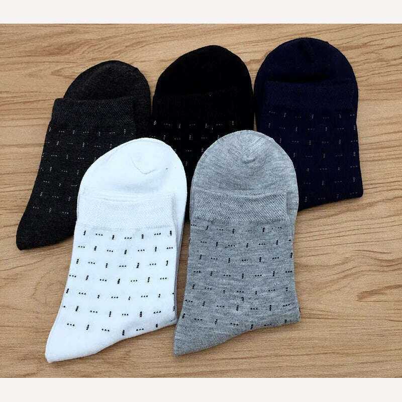 5 Pairs/lot Dress Men's Sock Solid Color Deodorant Cotton Men's Business Socks Cotton Socks Free Shipping No Gift Box WZ055 - KIMLUD