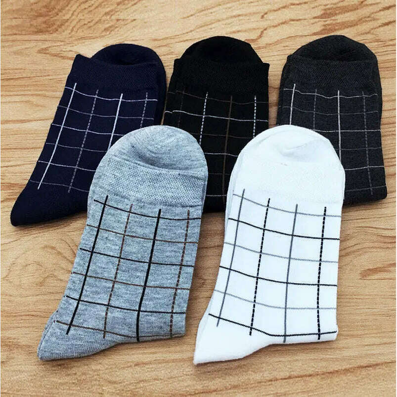 5 Pairs/lot Dress Men's Sock Solid Color Deodorant Cotton Men's Business Socks Cotton Socks Free Shipping No Gift Box WZ055 - KIMLUD