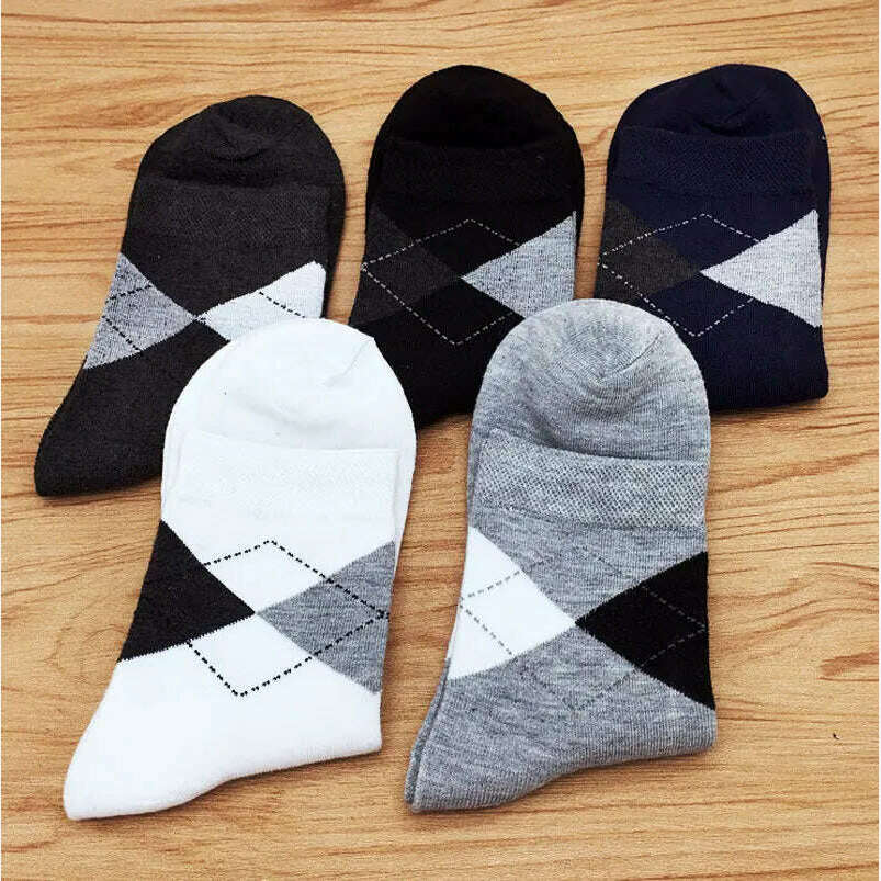 5 Pairs/lot Dress Men's Sock Solid Color Deodorant Cotton Men's Business Socks Cotton Socks Free Shipping No Gift Box WZ055 - KIMLUD