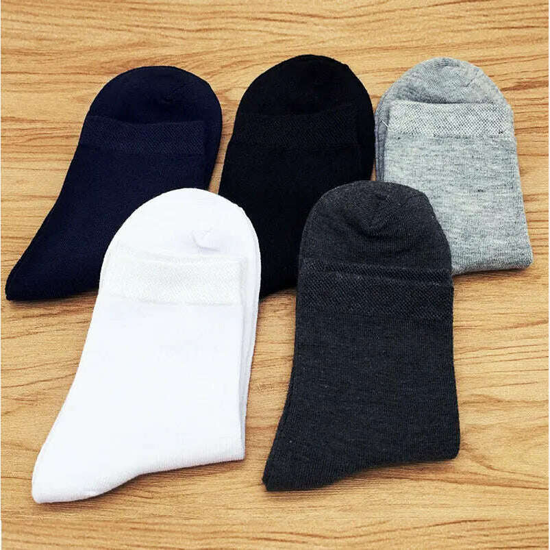 5 Pairs/lot Dress Men's Sock Solid Color Deodorant Cotton Men's Business Socks Cotton Socks Free Shipping No Gift Box WZ055 - KIMLUD