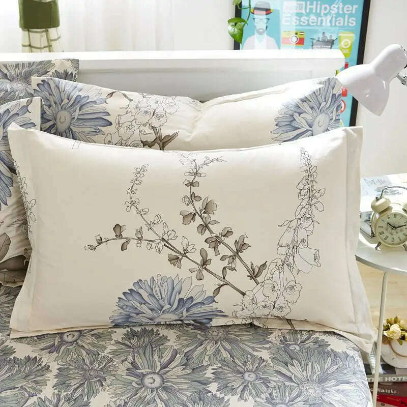 50  1 Piece 48cm*74cm Pillowcase 100% Cotton Beauty Floral Printing Pillow Case Cover For Bedroom, KIMLUD Women's Clothes