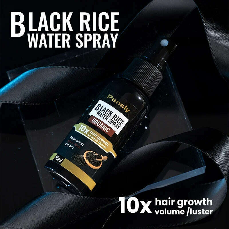 KIMLUD, 50ml Black Rice Water Hair Spray Hair Growth Essence Anti Hair Loss Natural Thinning Anti Hair Loss Soothe Itchy Dry Scalp Care, CN, KIMLUD Women's Clothes