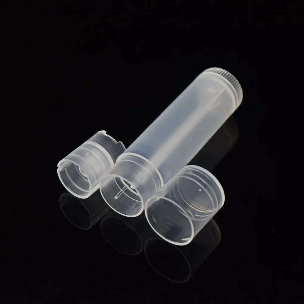 KIMLUD, 50pcs 5g DIY Lip Balm Container Tubes with Plastic Cap for Homemade Lip Balm Travel Empty Cosmetic Containers Lipstick Tube, KIMLUD Womens Clothes