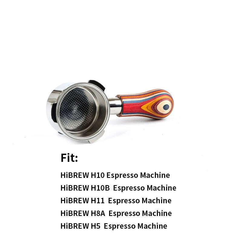 51mm 3 ears Bottomless Coffee Portafilter for HiBREW H10/H10B/H11/H8A/H5 Espresso Machine Stainless Steel Coffee Filter - KIMLUD