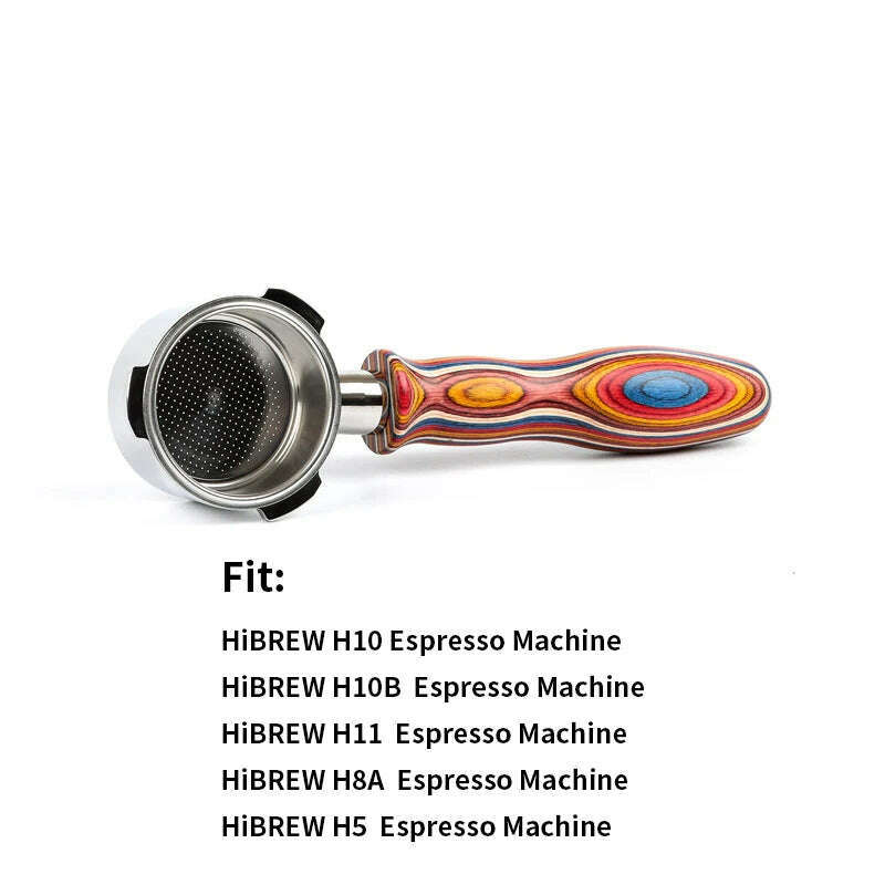 51mm 3 ears Bottomless Coffee Portafilter for HiBREW H10/H10B/H11/H8A/H5 Espresso Machine Stainless Steel Coffee Filter - KIMLUD