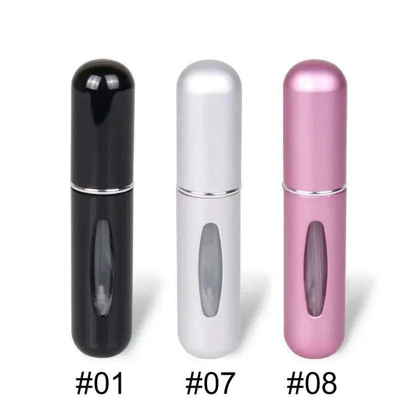 KIMLUD, 5ml Multi Color Aluminum Mini Perfume Bottle with Spray Pump Portable Empty Refillable Atomizer Bottle for Travel Essential, 104-1-7-8, KIMLUD APPAREL - Womens Clothes