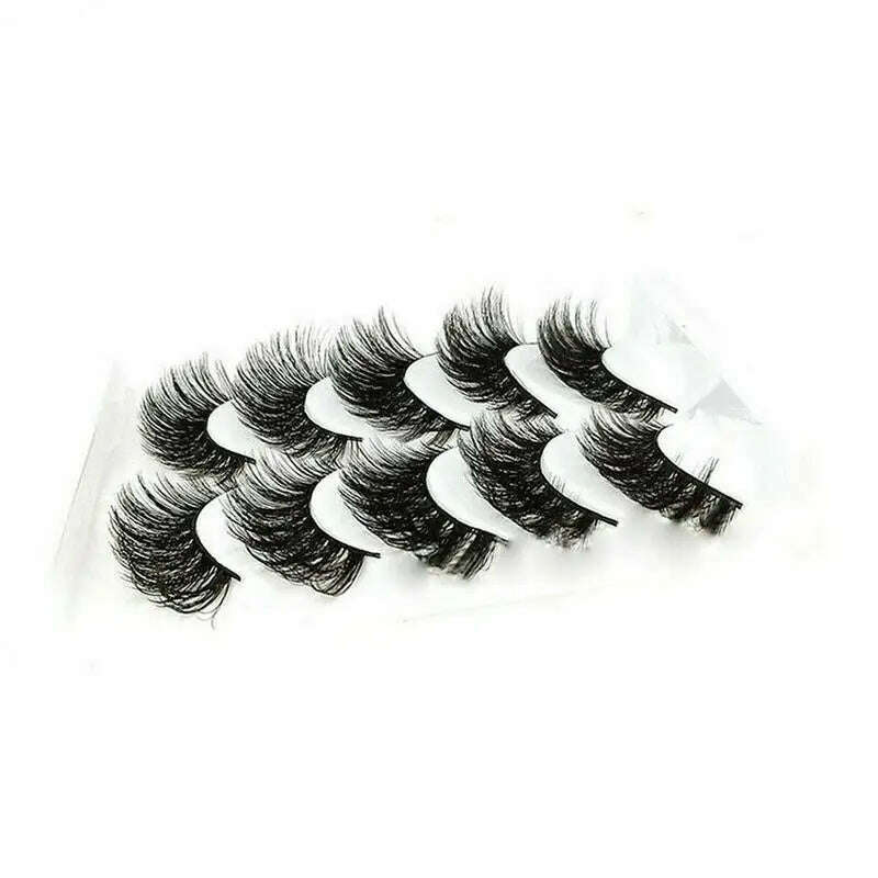 KIMLUD, 5Pair Mink Hair False Eyelashes Natural Cross False Eyelashes Long Messy Makeup Fake Eye Lashes Extension Make Up Beauty Tools, KIMLUD Womens Clothes