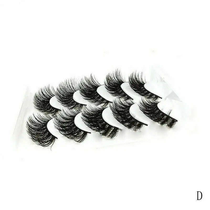 KIMLUD, 5Pair Mink Hair False Eyelashes Natural Cross False Eyelashes Long Messy Makeup Fake Eye Lashes Extension Make Up Beauty Tools, 4 / 0.07mm / 15mm, KIMLUD Womens Clothes