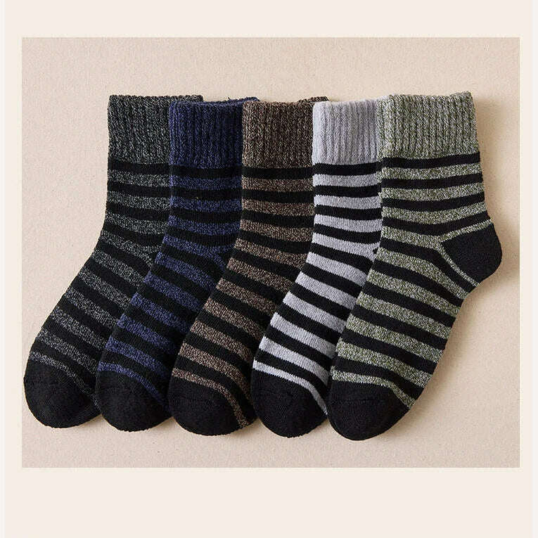 5Pairs Super Thick Winter Woolen Merino Socks for Men Towel Thermal Warm Sport Socks Cotton Male's Cold Snow Boot Terry Sock - KIMLUD