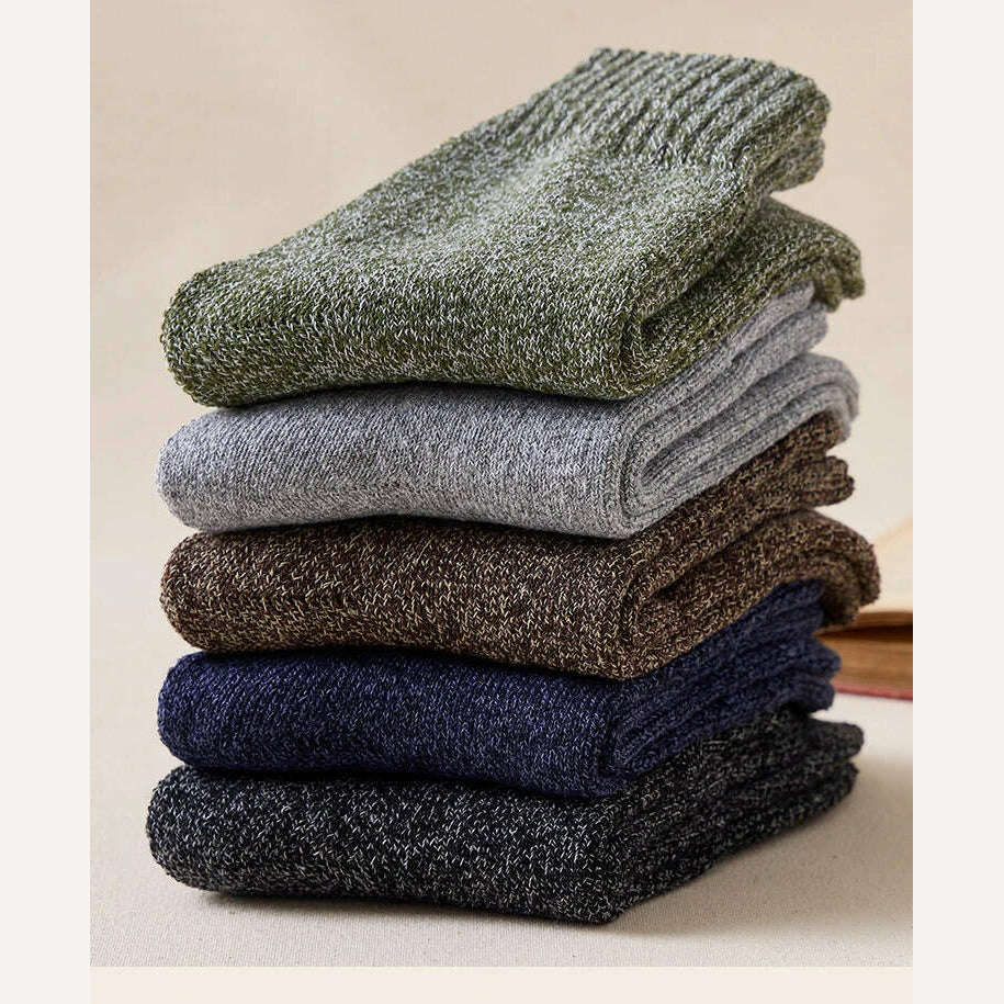 5Pairs Super Thick Winter Woolen Merino Socks for Men Towel Thermal Warm Sport Socks Cotton Male's Cold Snow Boot Terry Sock - KIMLUD