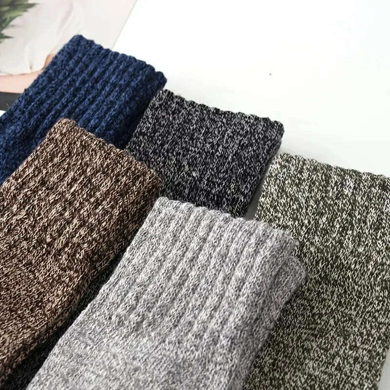 5Pairs Super Thick Winter Woolen Merino Socks for Men Towel Thermal Warm Sport Socks Cotton Male's Cold Snow Boot Terry Sock, KIMLUD Women's Clothes