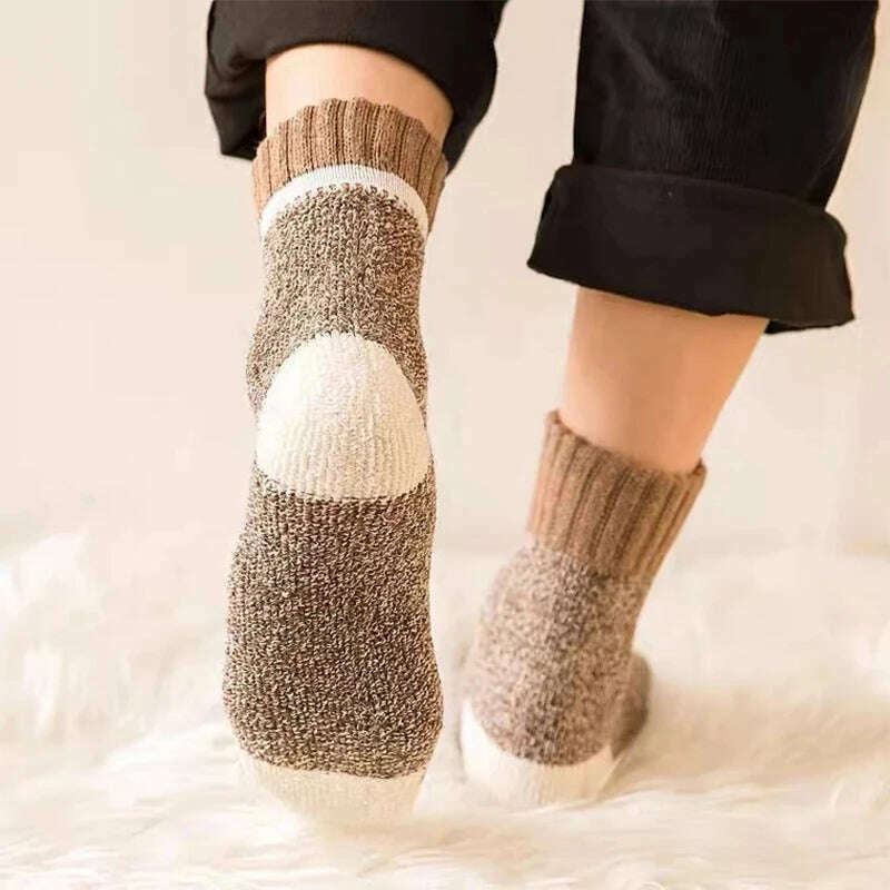 KIMLUD, 5Pairs/Lot Winter Thicken Wool Socks Men's High Quality Towel Keep Warm Sock Cotton Christmas Gift Socks For Male Thermal 38-45, KIMLUD Womens Clothes