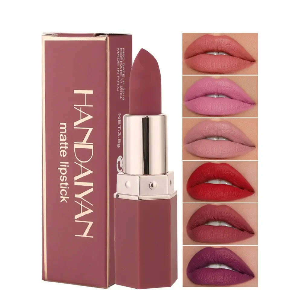 KIMLUD, 6 Colors Matte Lipstick Beauty Lip Gloss LippenstiftTinted Balm 24 Hours Waterproof Free Shipping Makeup, KIMLUD Women's Clothes