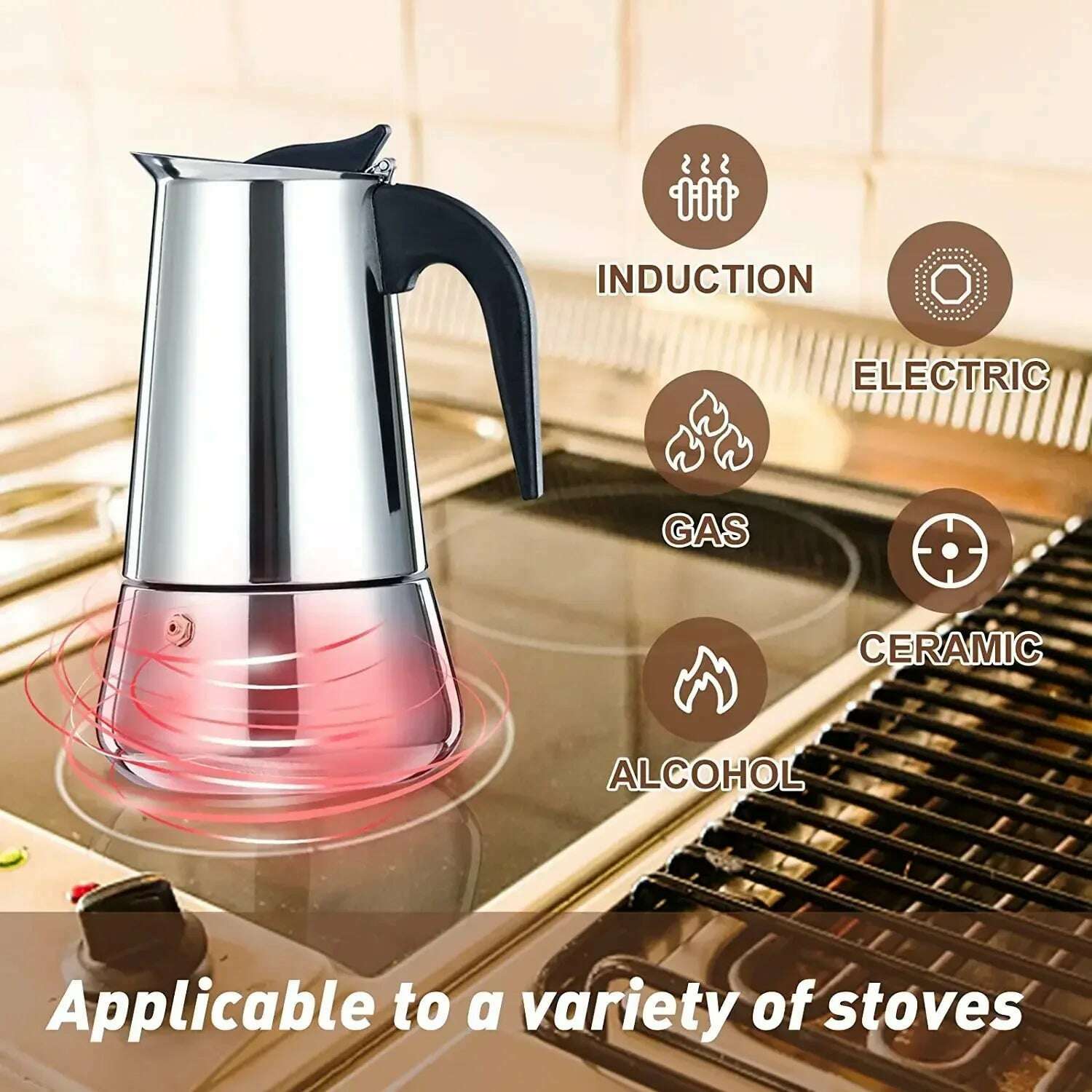 KIMLUD, 600ml Mocha Espresso Latte Stovetop Filter Stainless Steel Coffee Pot for Barista Moka Coffee Maker Coffee Maker Pot Coffee Pot, KIMLUD Womens Clothes