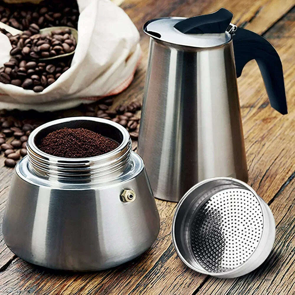KIMLUD, 600ml Mocha Espresso Latte Stovetop Filter Stainless Steel Coffee Pot for Barista Moka Coffee Maker Coffee Maker Pot Coffee Pot, KIMLUD Womens Clothes