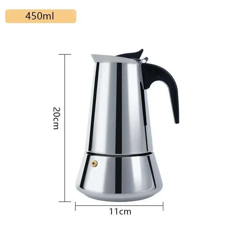 KIMLUD, 600ml Mocha Espresso Latte Stovetop Filter Stainless Steel Coffee Pot for Barista Moka Coffee Maker Coffee Maker Pot Coffee Pot, A 450ml / CHINA, KIMLUD APPAREL - Womens Clothes