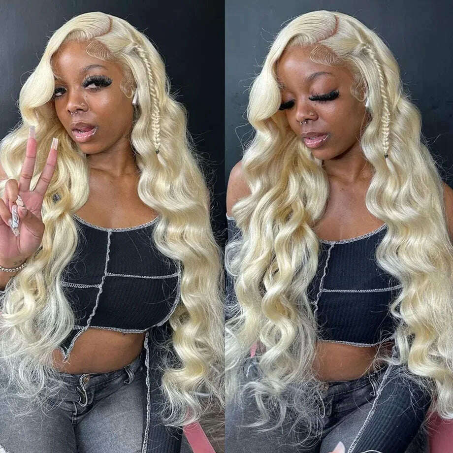 KIMLUD, 613 HD Lace Frontal Wig 13x6 Colored Body Wave Lace Front Wigs Human Hair 13x4 Transparent Lace Front Wig Brazilian Glueless Wig, KIMLUD Women's Clothes