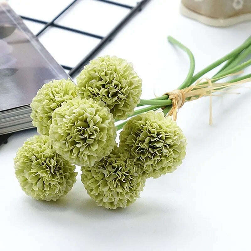 KIMLUD, 6Pcs/bundle mini chrysanthemum flower ball silk Artificial Flowers for Wedding decoration bridal flores, KIMLUD Womens Clothes