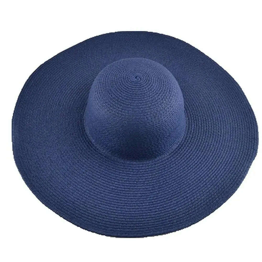 70cm Oversized Foldable Straw Hat Women Hat Super Big Wide Brim Sun Protection Summer Beach Hats Travel Vocation Ladies Cap - KIMLUD