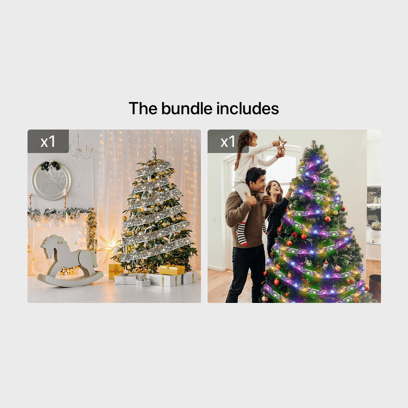 1pcled Ribbon Light Ribbon Ribbon Light String Christmas Tree Decoration Lights 2 Meters 20 Lights