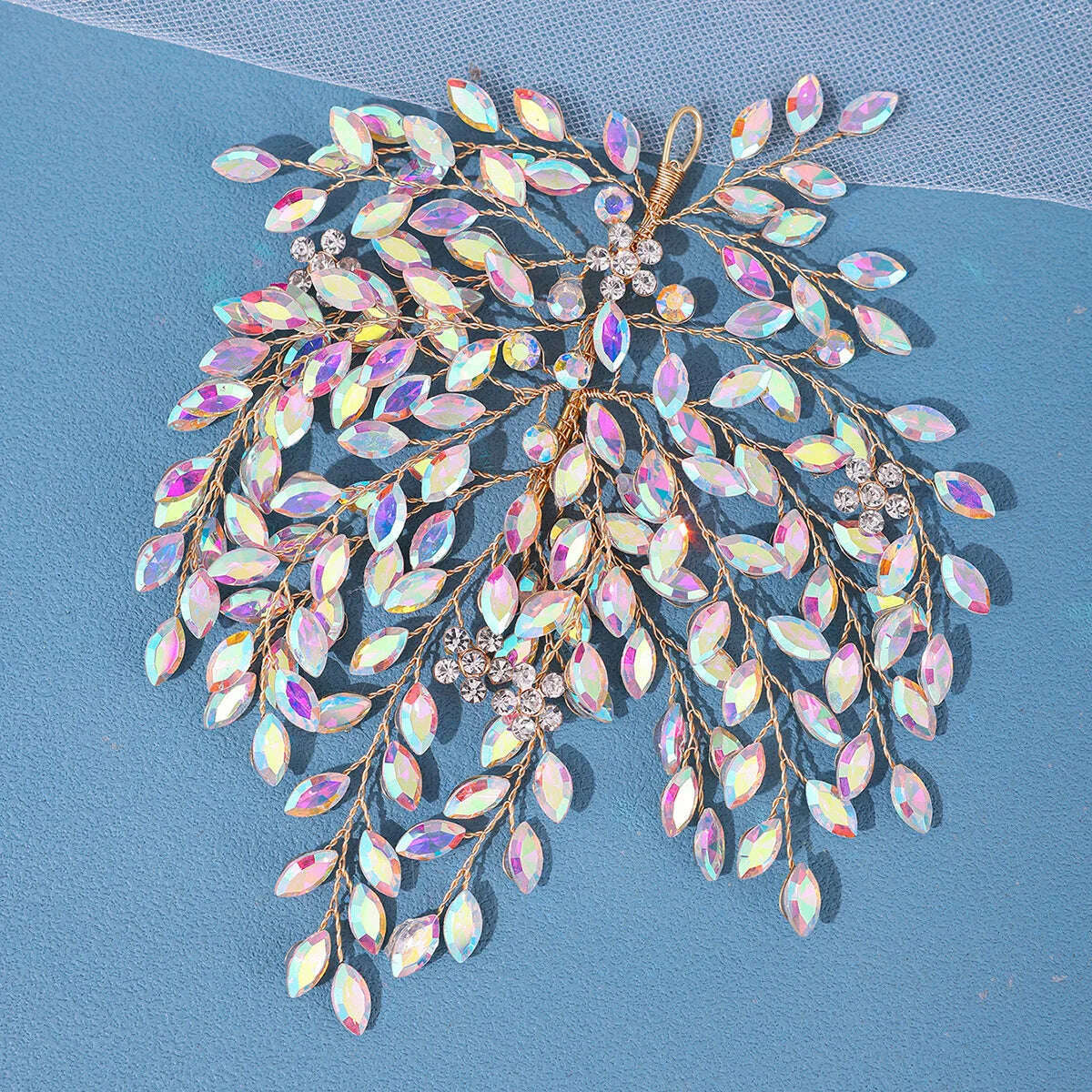 8 colors Luxury Crystal Rhinestone Alloy Wedding Headband Vintage Bridal Headdress Accessories Handmade Party Headpiece - KIMLUD