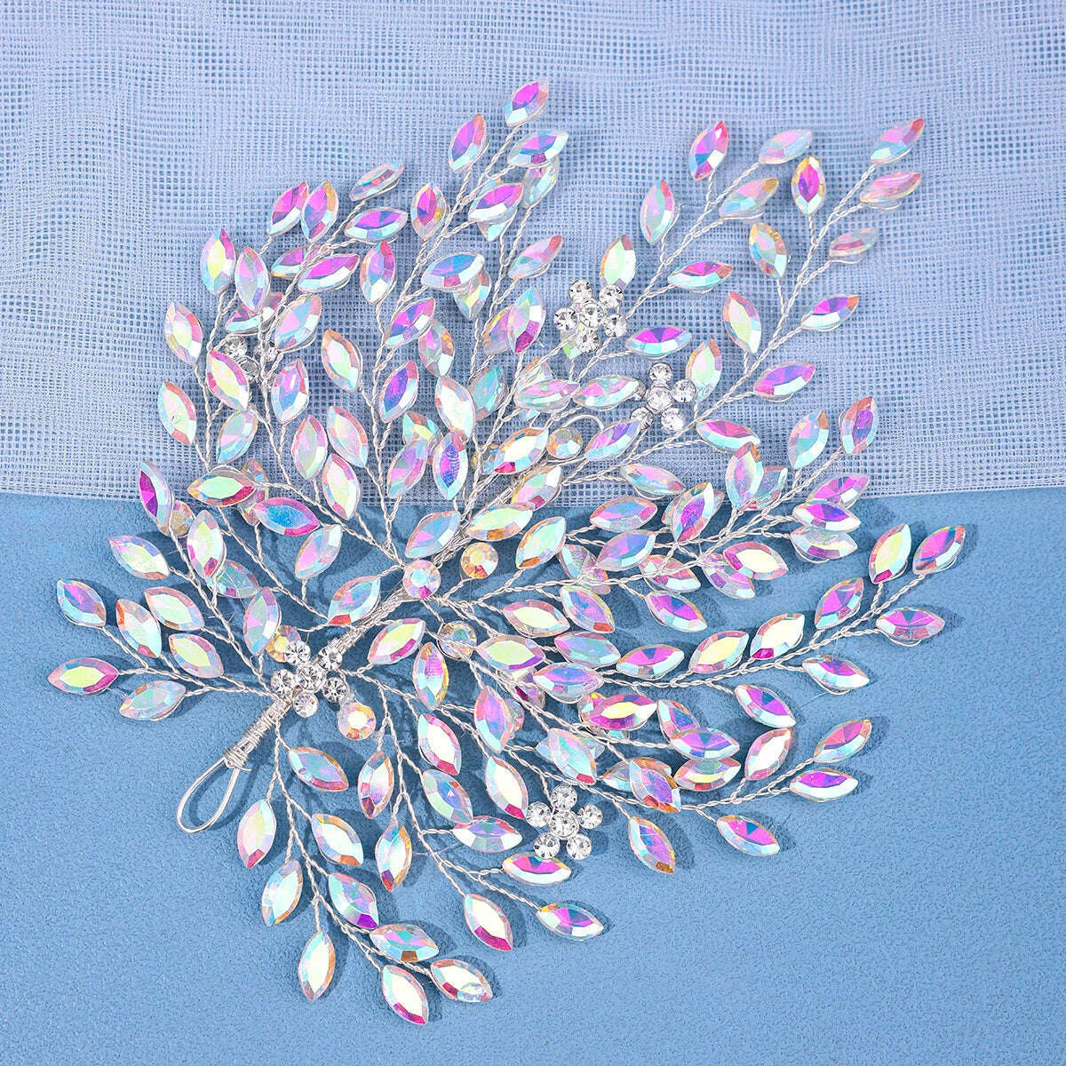 8 colors Luxury Crystal Rhinestone Alloy Wedding Headband Vintage Bridal Headdress Accessories Handmade Party Headpiece - KIMLUD