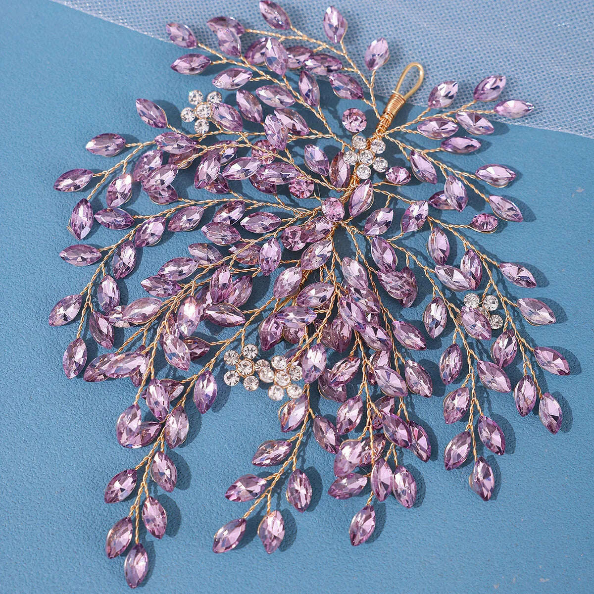 8 colors Luxury Crystal Rhinestone Alloy Wedding Headband Vintage Bridal Headdress Accessories Handmade Party Headpiece - KIMLUD