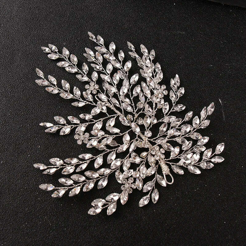 8 colors Luxury Crystal Rhinestone Alloy Wedding Headband Vintage Bridal Headdress Accessories Handmade Party Headpiece - KIMLUD