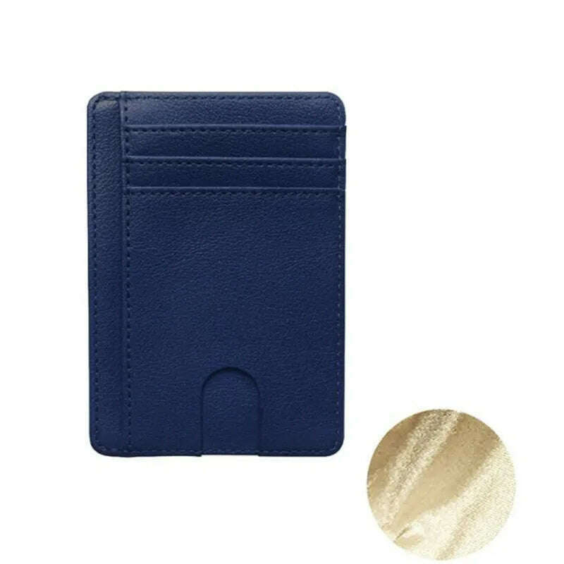KIMLUD, 8 Slot Slim RFID Blocking Leather Wallet Credit ID Card Holder Purse Money Case Cover Anti Theft for Men Women Men Fashion Bags, Blue, KIMLUD Womens Clothes