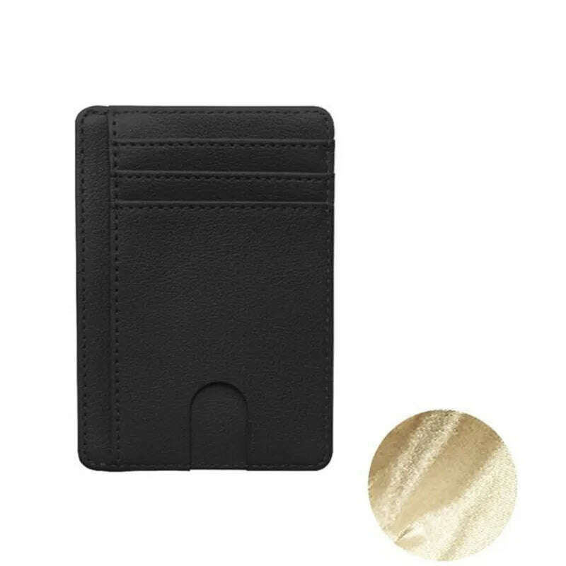 KIMLUD, 8 Slot Slim RFID Blocking Leather Wallet Credit ID Card Holder Purse Money Case Cover Anti Theft for Men Women Men Fashion Bags, Black, KIMLUD Womens Clothes