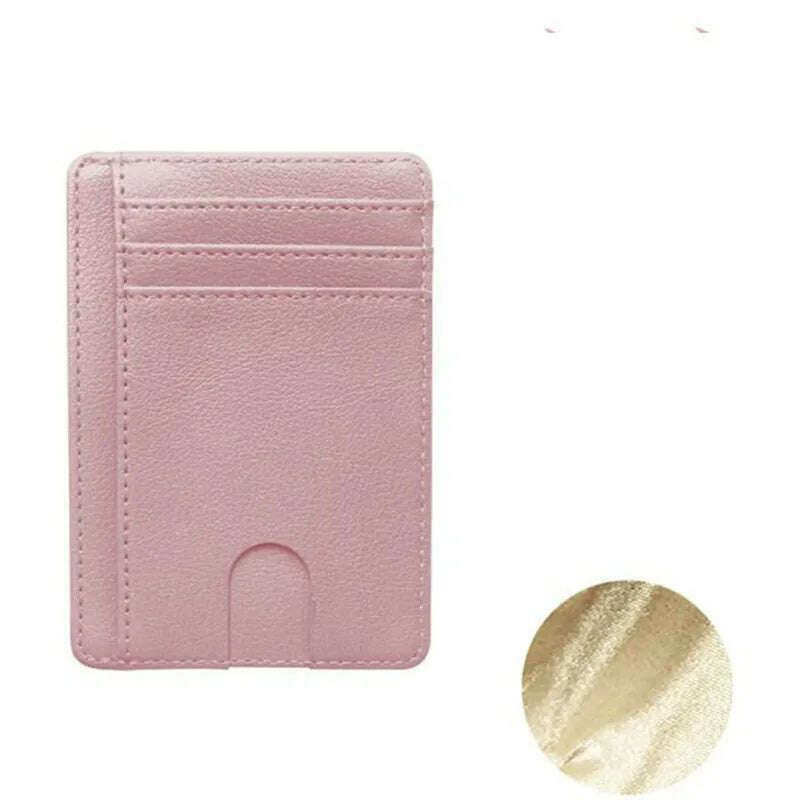 KIMLUD, 8 Slot Slim RFID Blocking Leather Wallet Credit ID Card Holder Purse Money Case Cover Anti Theft for Men Women Men Fashion Bags, Pink, KIMLUD Womens Clothes