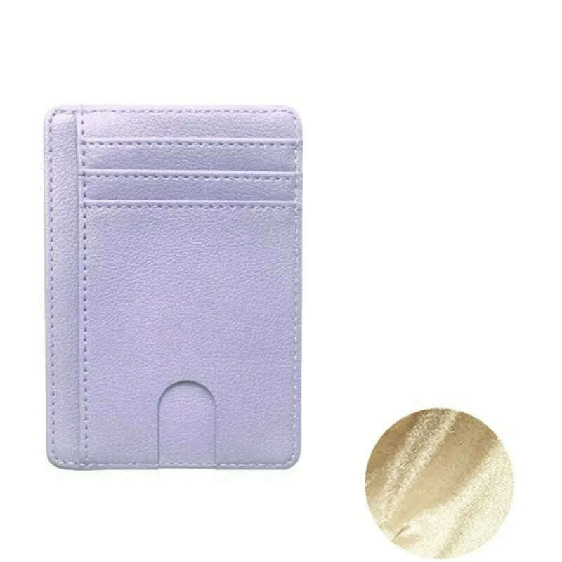 KIMLUD, 8 Slot Slim RFID Blocking Leather Wallet Credit ID Card Holder Purse Money Case Cover Anti Theft for Men Women Men Fashion Bags, Lavender, KIMLUD Womens Clothes