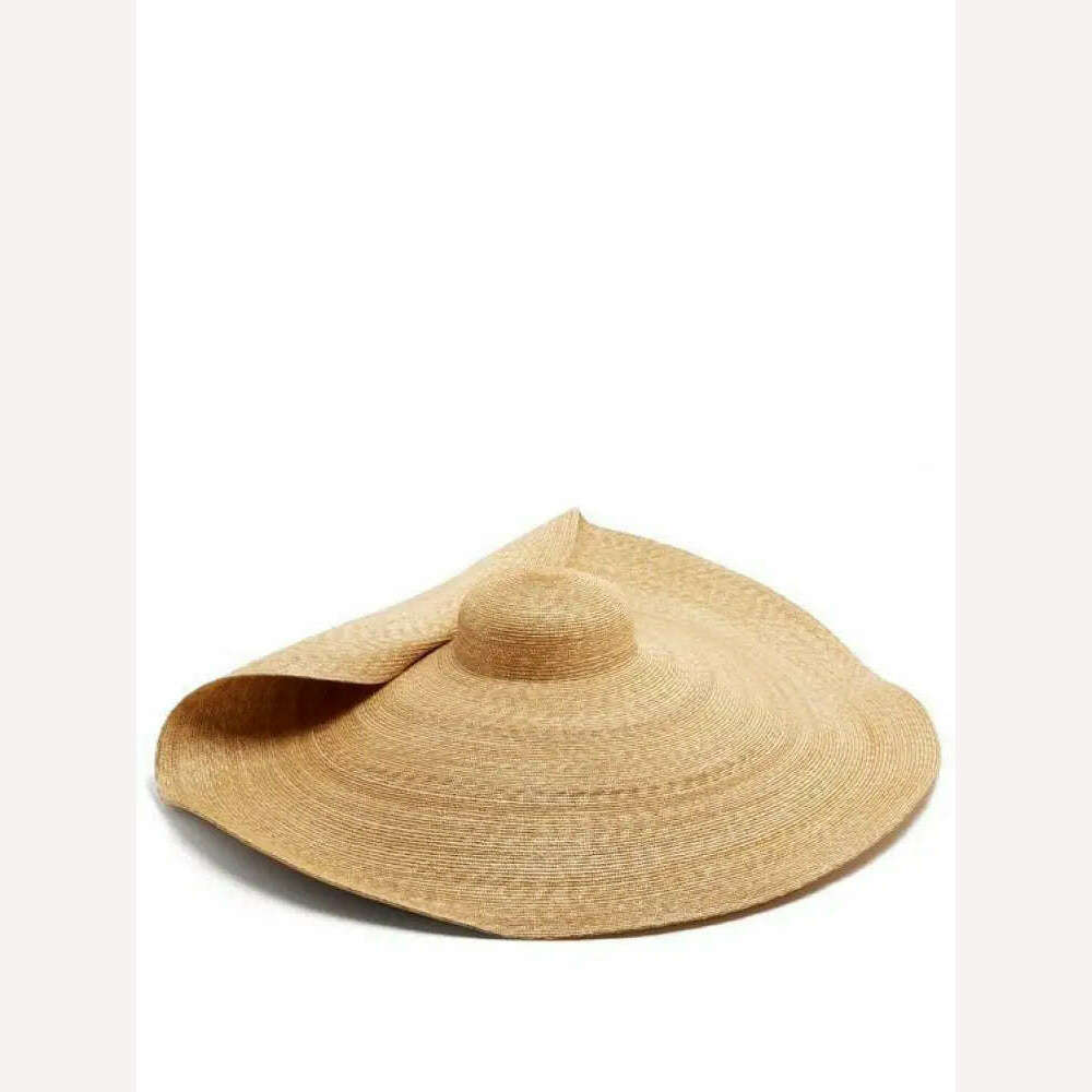 KIMLUD, 80cm Super large Brim Straw Sun Hats Women Summer Tourism Hat For Women For Travel Ladies Beach shading Sunscreen Overside Gorra, KIMLUD Womens Clothes