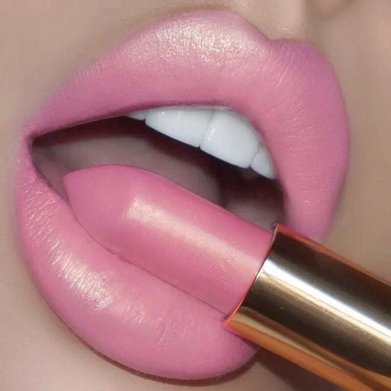 9 Colors Waterproof Nude Pink Glitter Lipstick Makeup Long Lasting Velve Red Mermaid Sexy Shimmer Shine Lipstick Cosmetic Beauty - KIMLUD