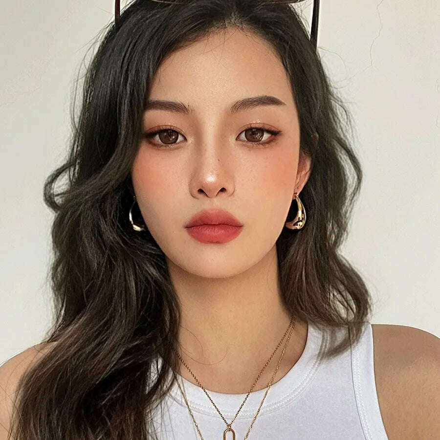 925 Sterling Silver Vintage Oval Shape Gold Earrings For Women Trendy Earring Jewelry Prevent Allergy Party Accessories Gift - KIMLUD