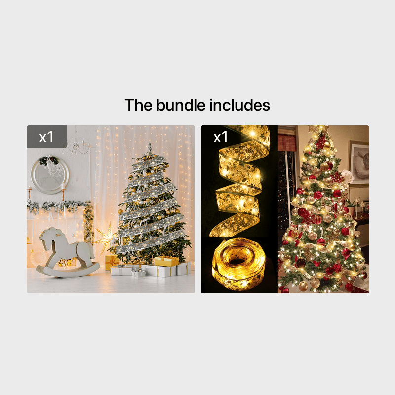 1pcled Ribbon Light Ribbon Ribbon Light String Christmas Tree Decoration Lights 2 Meters 20 Lights