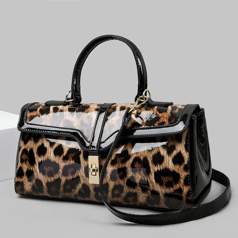PU Crocodile Pattern Luxury Satchel Bag — Black | KIMLUD