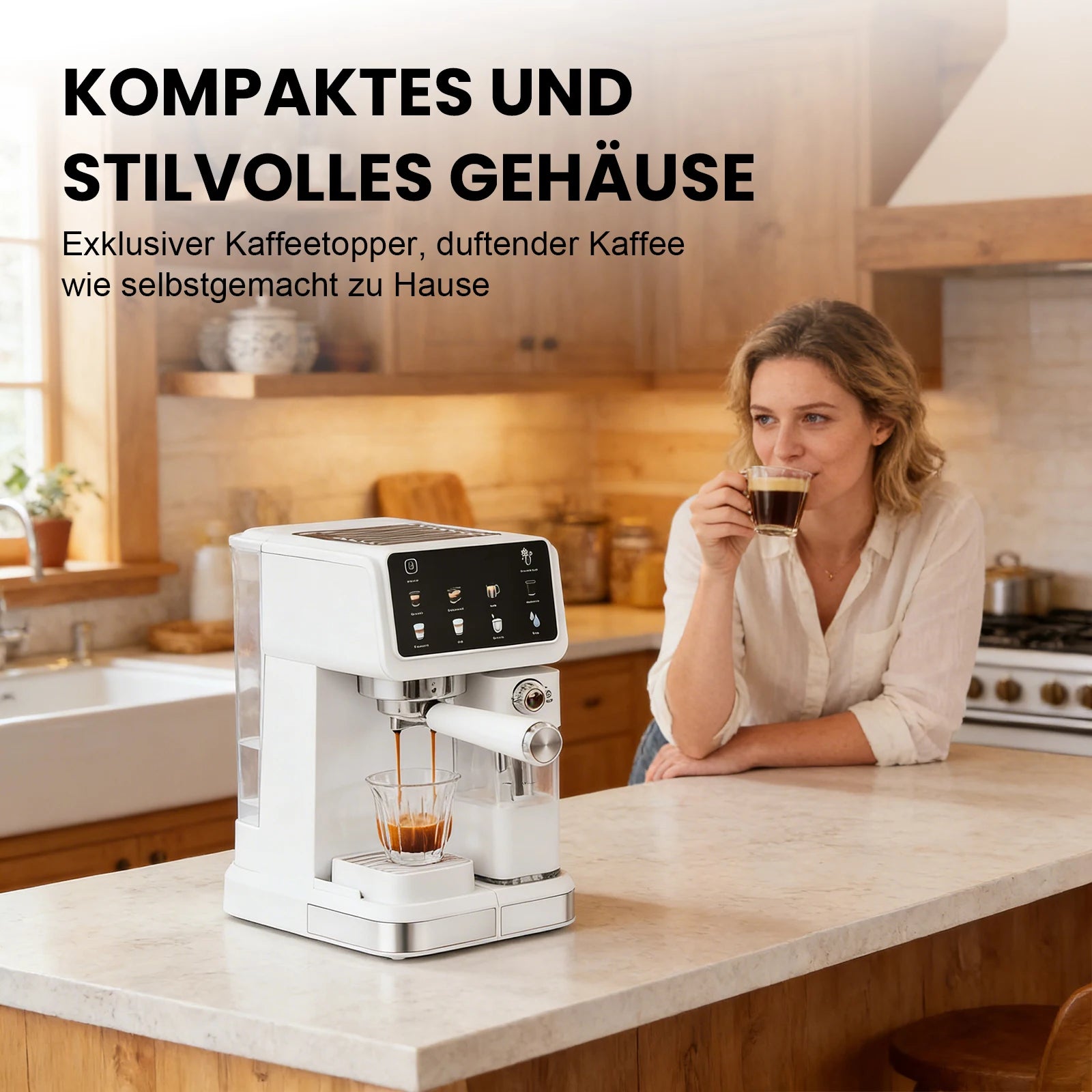 Espresso Coffee Maker – Automatic Portafilter – White | KIMLUD