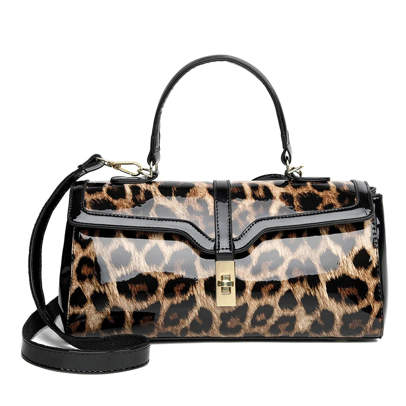 PU Crocodile Pattern Luxury Satchel Bag — Black | KIMLUD
