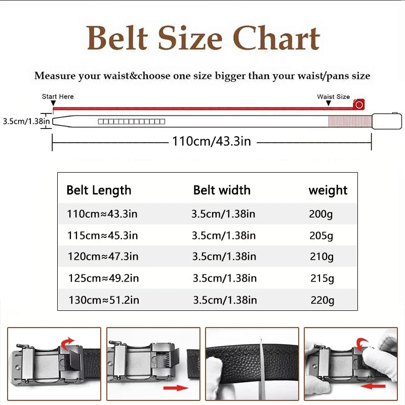 Men's Belt – Eagle Automatic Buckle 3.5cm – Split Leather | KIMLUD