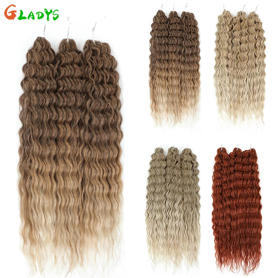 Crochet Braids Synthetic Hair High Temperature — Ombre Brown | KIMLUD