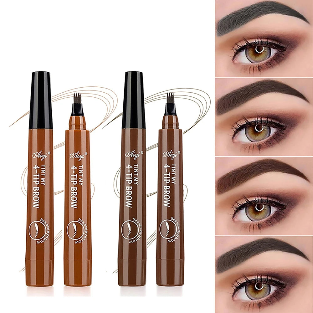 Four-Pronged Eyebrow Pencil Waterproof Long-Lasting Non-Decoloring Four-Pronged Wild Eyebrow Pencil Liquid Water Eyebrow Pencil