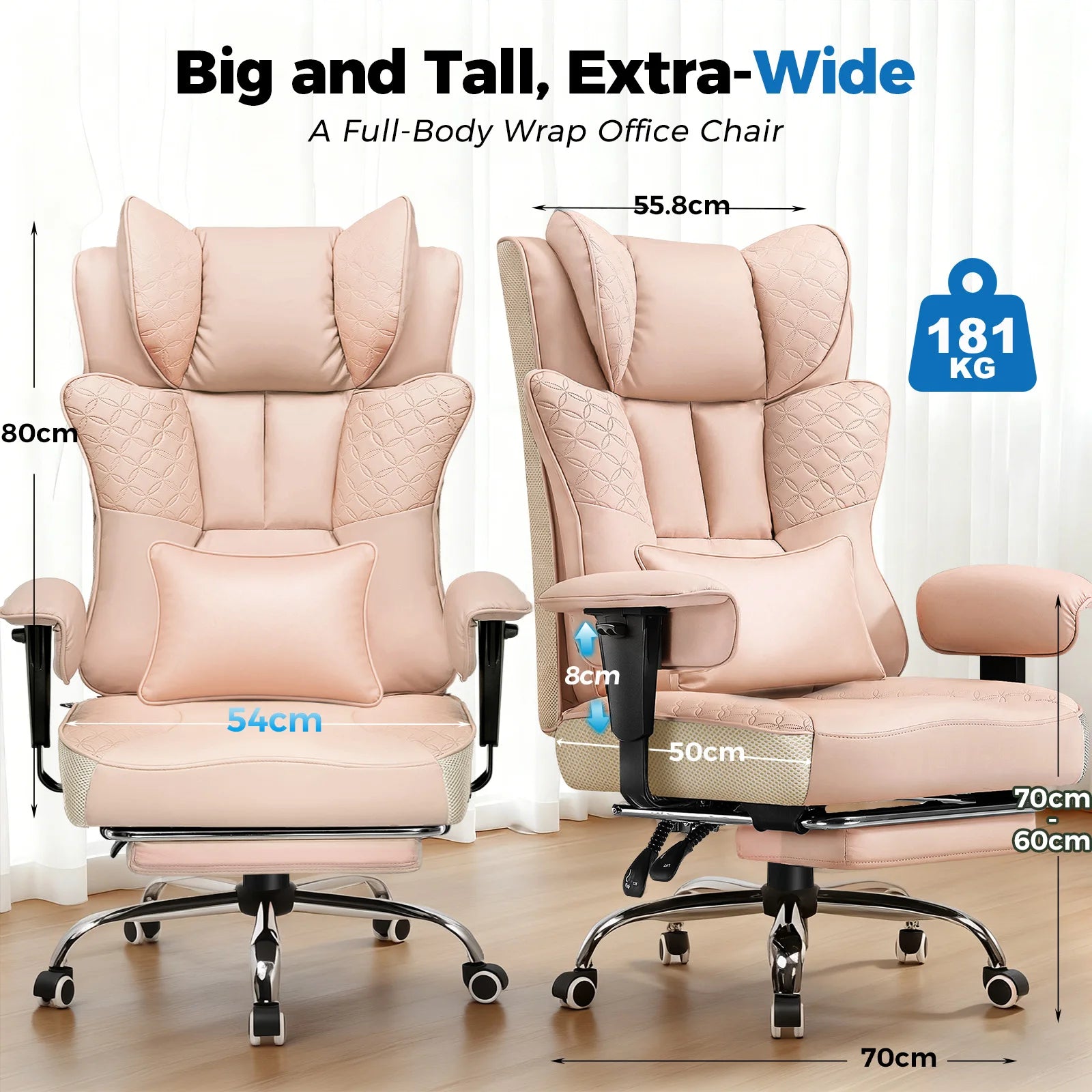 Gaming Chair – Ergonomic with Footrest – PU Leather | KIMLUD