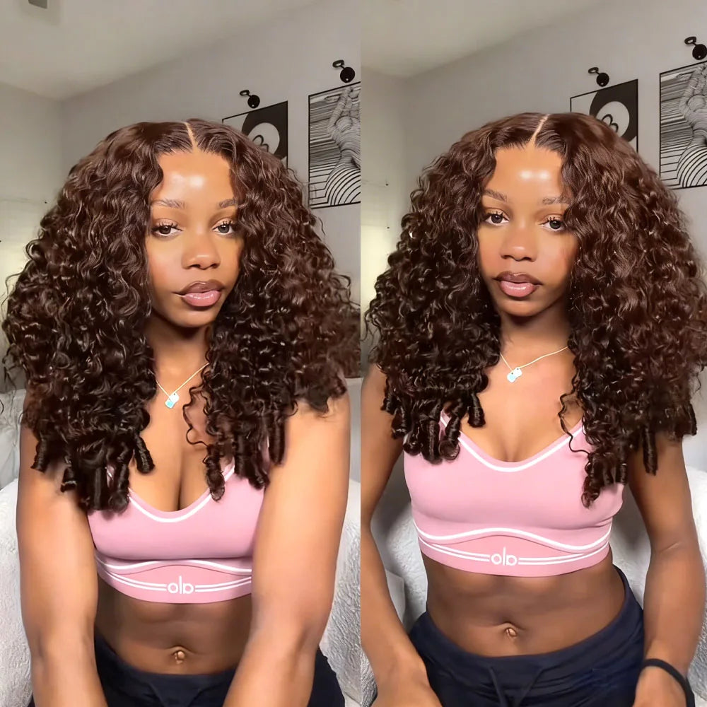 360 Full Lace Wig – 30 Inch Burmese Curly – Human Hair – Chocolate Brown | KIMLUD