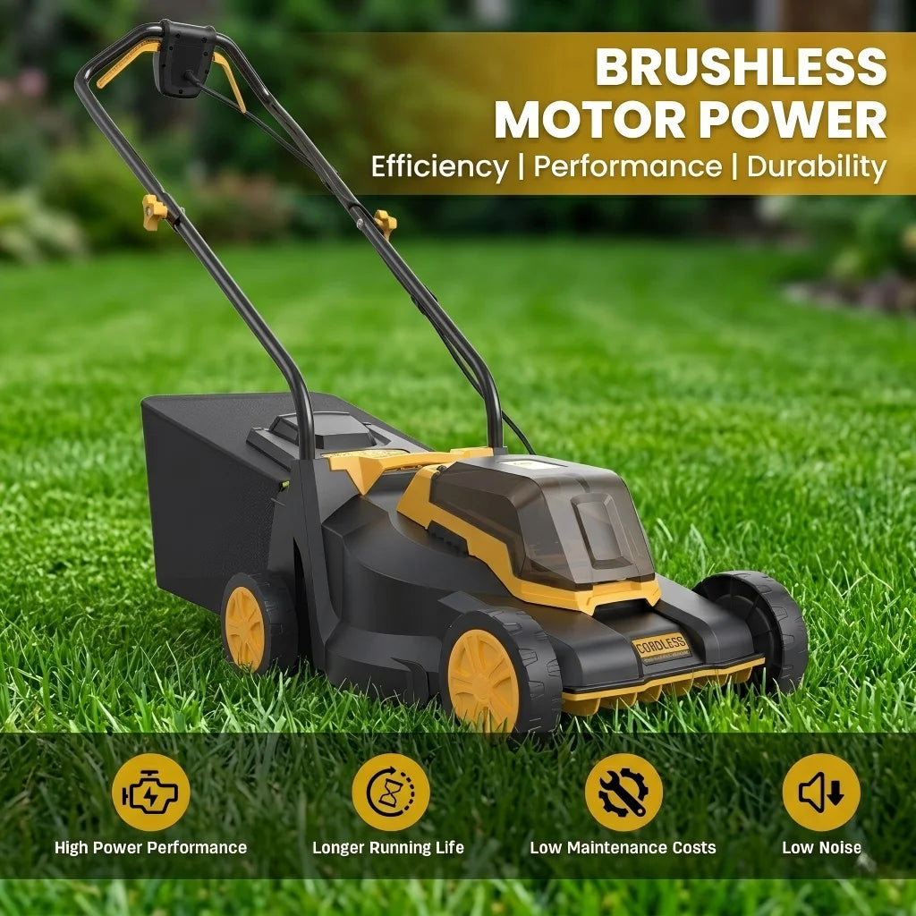 Cordless Lawn Mower – 3-Position Height Adjustment – Foldable | KIMLUD