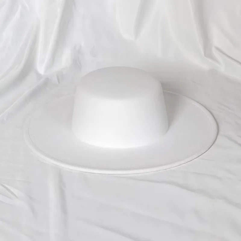 Flat top French fedora classic men's and women's jazz hat Panama hat church hat chapeau femme hats for woman