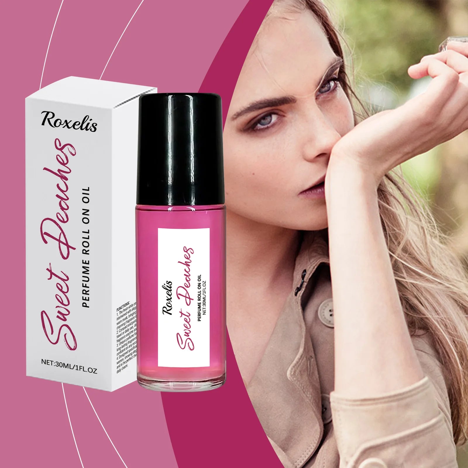 Pheromone Roller Ball Perfume Long Lasting Peach Scent — Peach Pink | KIMLUD