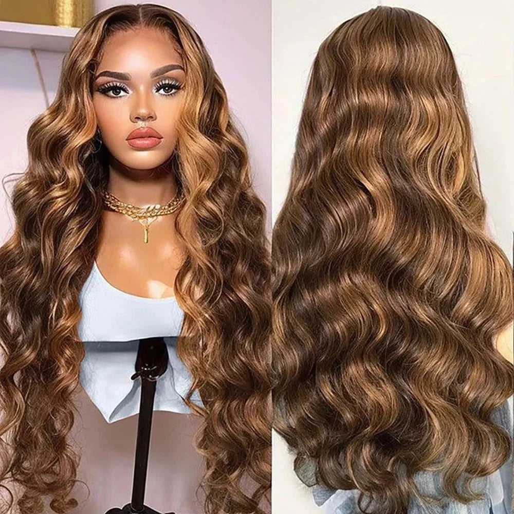 HD Lace Frontal Wig – Highlight Wave – Human Hair – Honey Blonde | KIMLUD