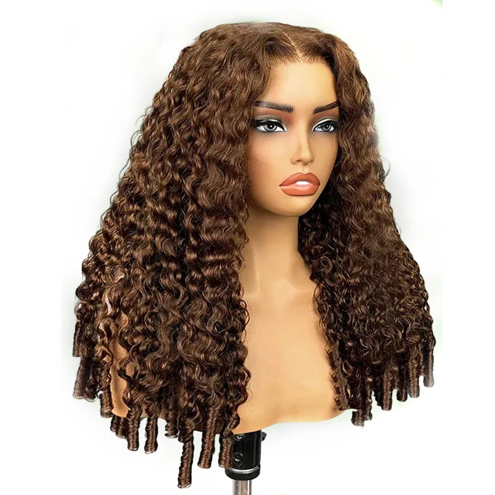 360 Full Lace Wig – 30 Inch Burmese Curly – Human Hair – Chocolate Brown | KIMLUD
